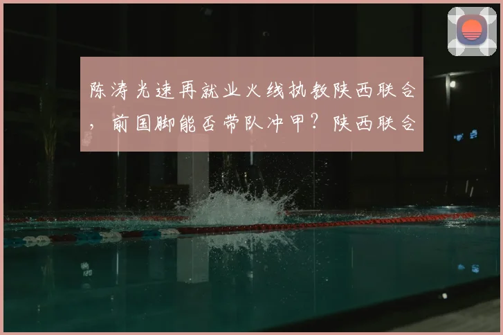 陈涛光速再就业火线执教陕西联合，前国脚能否带队冲甲？陕西联合换帅全解析